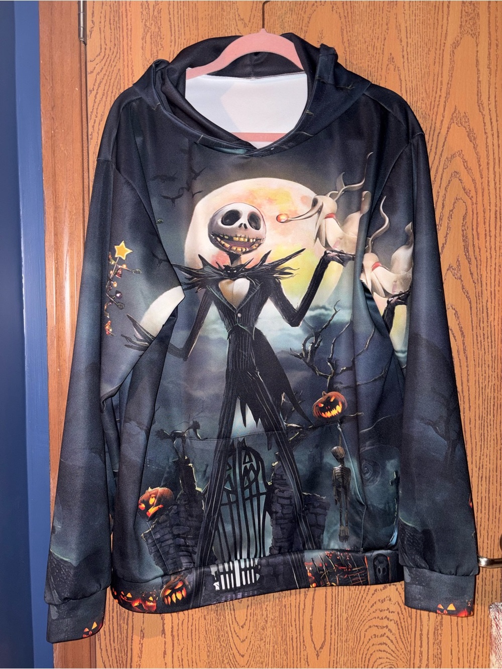 Nightmare Before Christmas 3D HOODIE All Over Print Sz LARGE. NEW